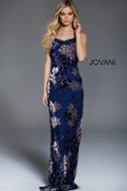 Jovani - 54505 Floral Fitted Evening Gown