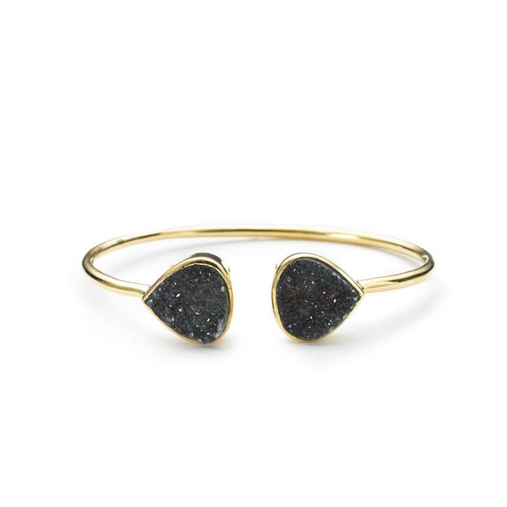 Margaret Elizabeth - Teardrop Bangle Black Druzy