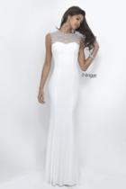 Intrigue - Beaded Illusion Jewel Neckline Evening Gown 306