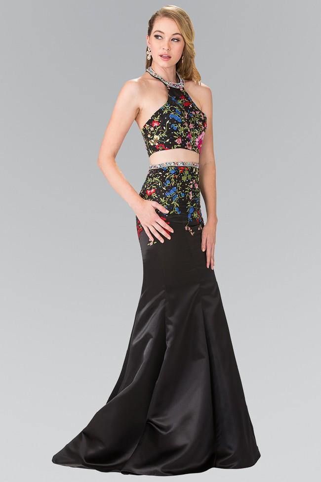 Elizabeth K - Two Piece Halter Mermaid Gown Gl2260