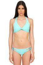Caffe Swimwear - Halter Top/looped String Bottom In Mint