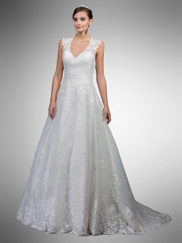 Dancing Queen - 13 V Neckline A-line Wedding Dress