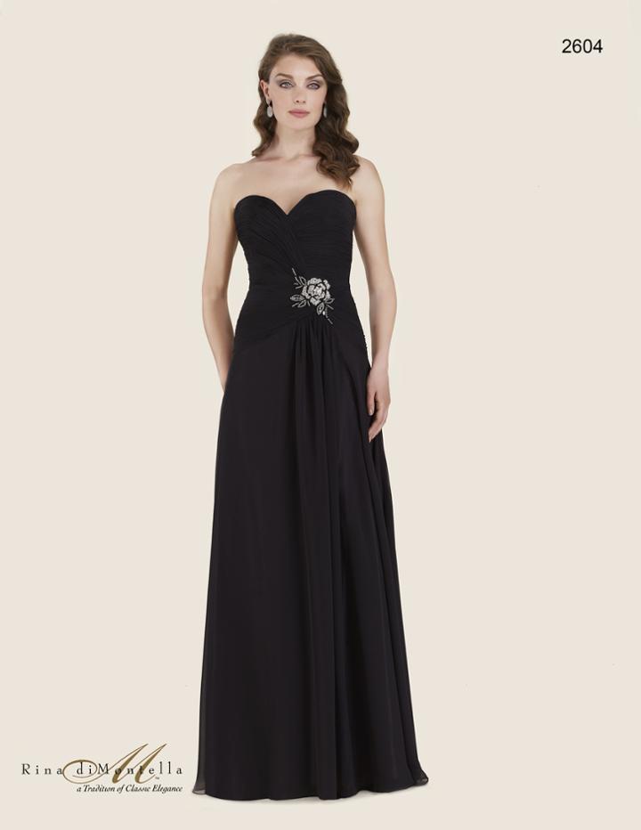 Rina Di Montella - Rd2604 Pleated Sweetheart Chiffon A-line Gown