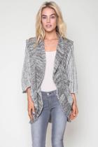 Goddis - Willow Over-sized Drape Cardigan In Black Cream