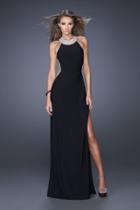 La Femme - 19930 Embellished High Halter Sheath Dress