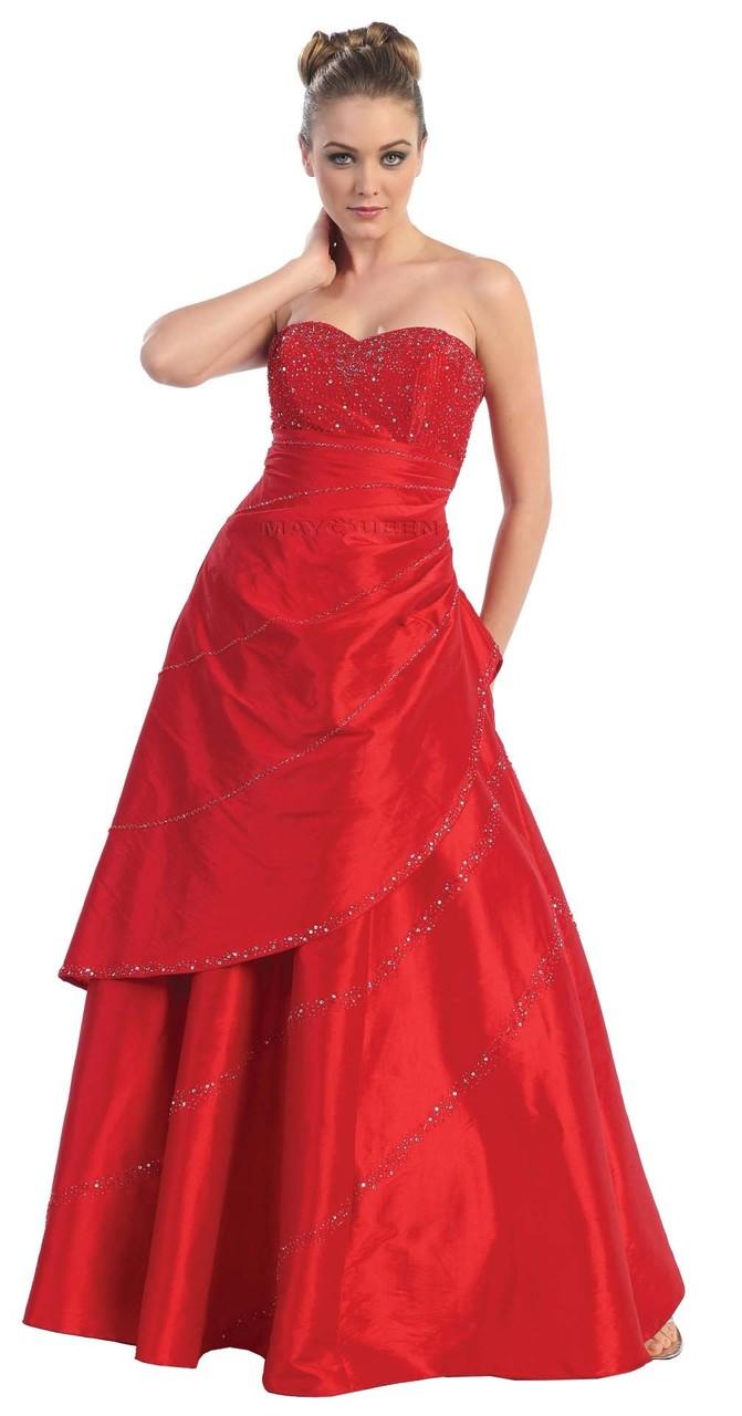 Glittering Beaded Strapless Sweetheart A-line Dress