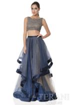 Terani Couture - 1611p1369g High Low Bateau A-line Dress