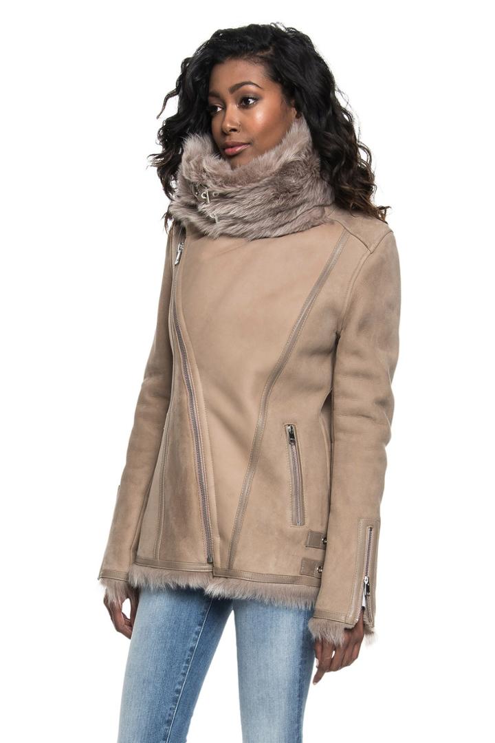 Lamarque - Abri-s Shearling Aviator In Taupe