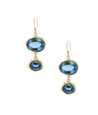 Lori Kaplan Jewelry - Double Decker 10k Gold Royal Blue Topaz Earrings