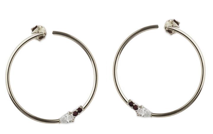 Bonheur Jewelry - Aveline Garnet Hoops
