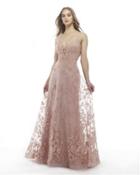 Morrell Maxie - 15807 Embroidered Floral Illusion Gown