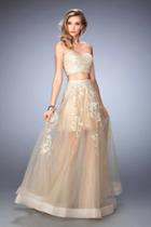 La Femme - 22602 Two-piece Sheer Embroidered Evening Gown