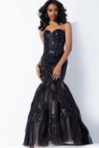 Jovani - Sequined Lace Sweetheart Tulle Mermaid Gown 33531