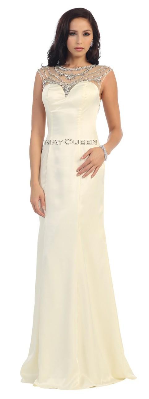 Rhinestone Ornate Illusion Sheath Dress