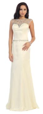 Rhinestone Ornate Illusion Sheath Dress
