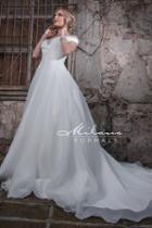 Milano Formals - Aa9335 Ruched Off Shoulder Wedding Dress