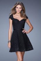 La Femme - 20699 Lace Sweetheart A-line Dress