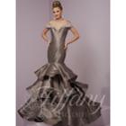 Tiffany Designs - Bejeweled Portrait Neck Mermaid Dress 46075