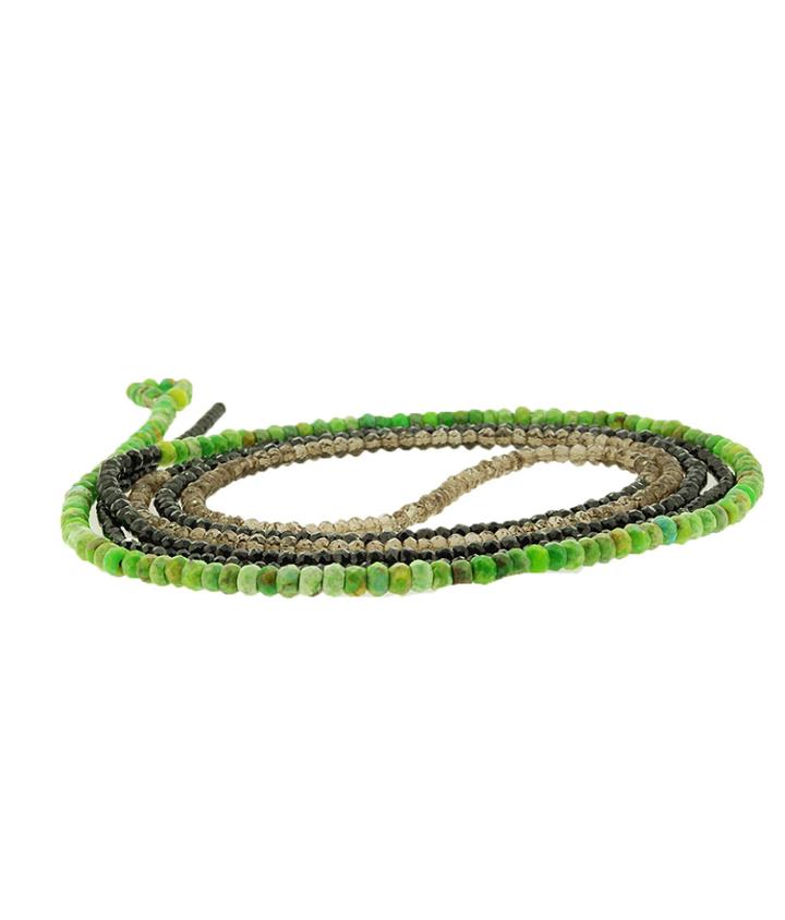 Lori Kaplan Jewelry - Black Spinel With Green Turqoise And Smokey Quartz / Necklace