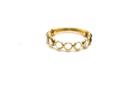 Tresor Collection - Rainbow Moonstone Round Stackable Ring Bands With Adjustable Shank In 18k Yellow Gold Style 2