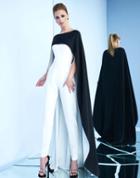 Ieena Duggal - 25634i Jumpsuit With Floor Length Cape