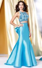 Shail K - Two Piece Formal Dress With Ruffled Bustle 5015