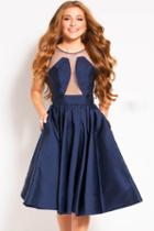 Jovani - 386 Sheer Bodice Fit And Flare Homecoming Dress
