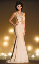 Mnm Couture - L5016w Beaded Halter Neck Mermaid Evening Gown