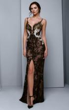 Beside Couture By Gemy - Bc1331 Lace Applied Plunging Sweetheart Gown