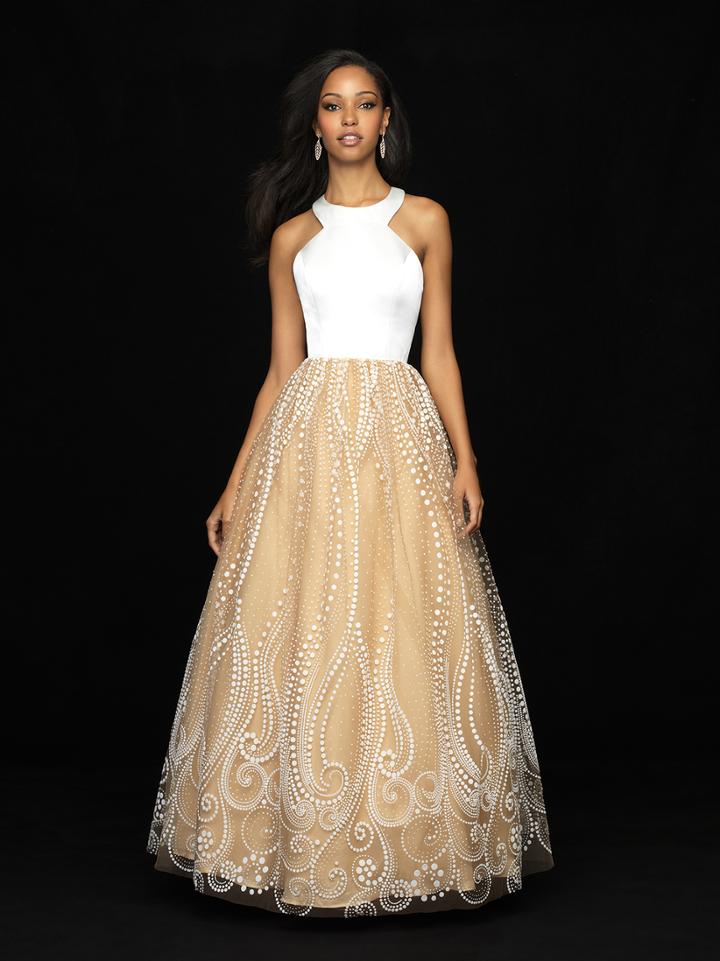 Madison James - 18-716 Long Satin Halter A-line Dress
