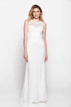 Milano Formals - Strapless Lace Embellished Fit And Flare Dress E1822