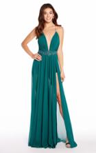 Alyce Paris - 60093 Ruched Plunging Chiffon Evening Dress