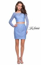 La Femme - 26767 Two Piece Lace Long Sleeves Dress