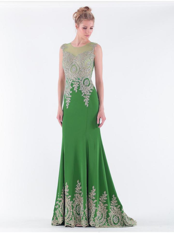 Colors Dress - 1362 Gilt Beaded Lace Illusion Gown
