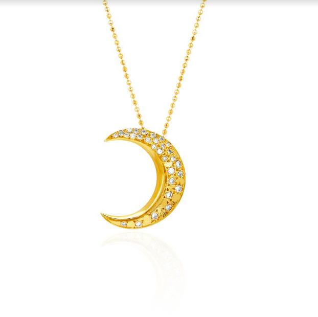 Logan Hollowell - New! Pavã£â© Crescent Moon Pendant