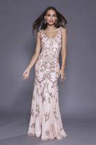 Shail K - 12139 Sleeveless Sequin Embellished Evening Dress