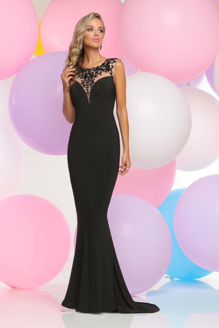 Zoey Grey - Beaded Cap Sleeve Illusion Sheath Dress 30985