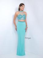 Intrigue - Beaded High Neckline Two-piece Evening Dress 181