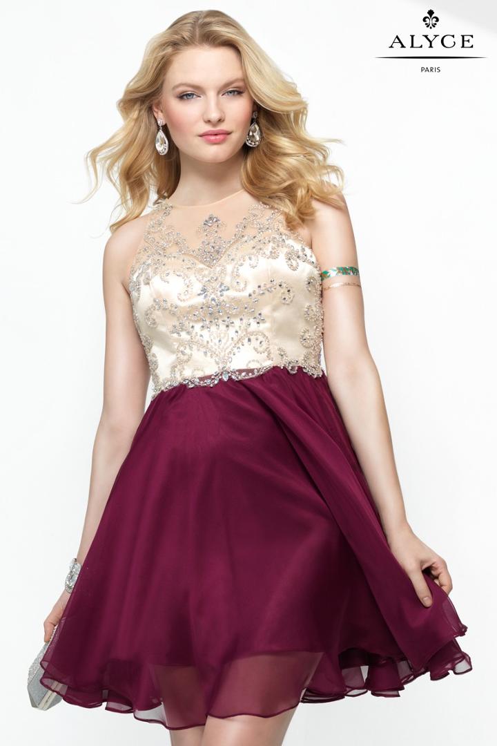 Alyce Paris - 1130 Short Dress In Dark Red