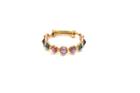 Tresor Collection - Multicolor Sapphire Stackable Ring Band With Adjustable Shank In 18k Yellow Gold