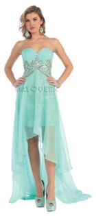 Rhinestone Adorned Sweetheart High-low Gown