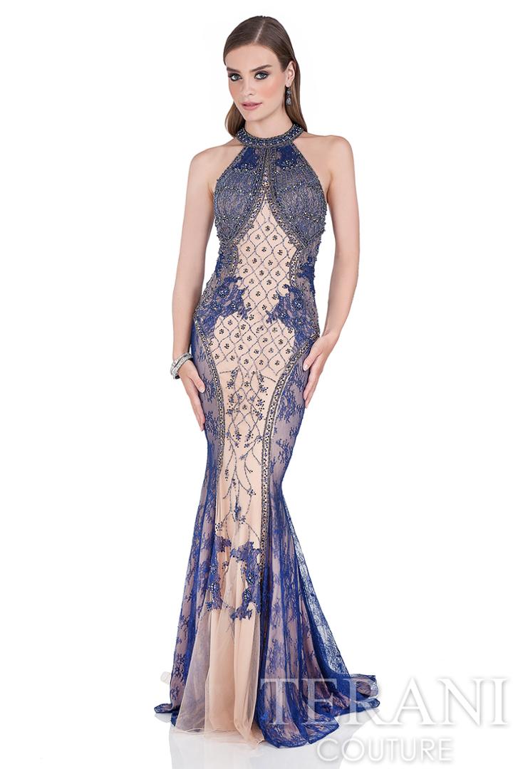 Terani Evening - Beaded High Neck Evening Gown 1611e0196b