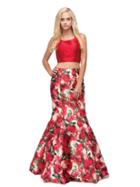 Dancing Queen - Two-piece With Floral Print Mermaid Dress 9900