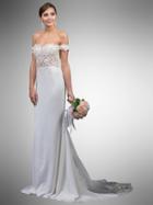 Dancing Queen - 49 Embellished Lace Off-shoulder Sheath Gown