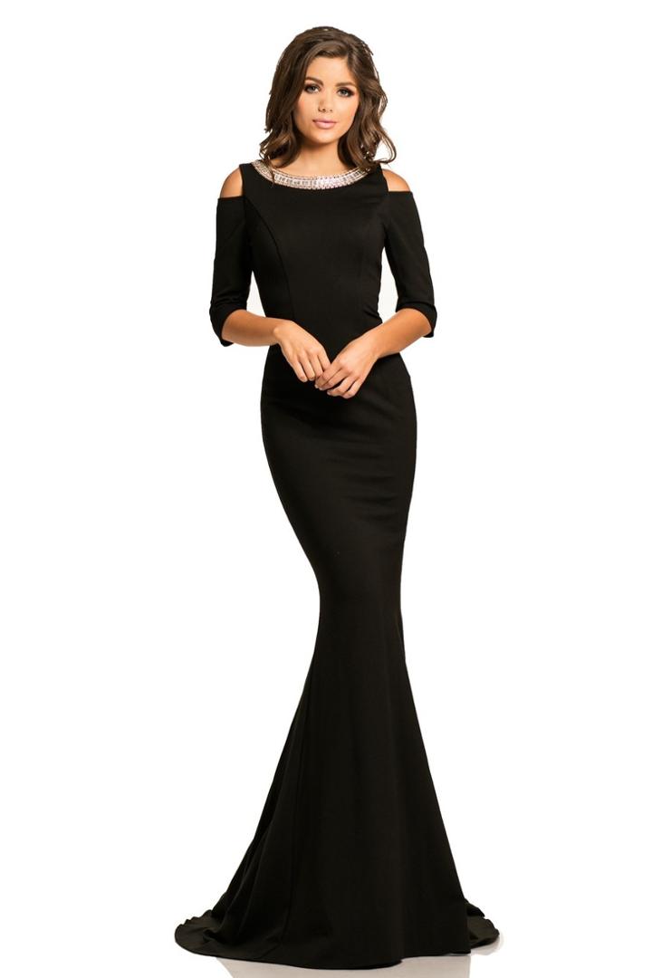 Johnathan Kayne - 8057 Bejeweled Bateau Neck Mermaid Gown