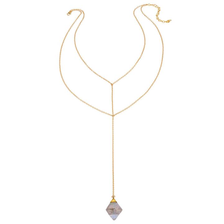 Heather Hawkins - Double Y Chain Necklace With Pendant