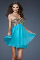 La Femme - 18697 Embellished Strapless Empire Cocktail Dress