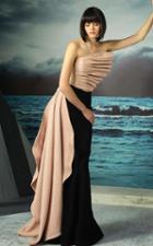 Mnm Couture - Pleated Asymmetrical Gown G0806