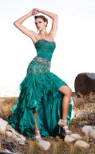 Mnm Couture - Jd011 Strapless Pleated Embellished Layered Long Gown