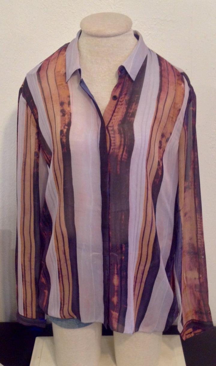 Go Silk - Go Hi-low Printed Tie Dye Shirt